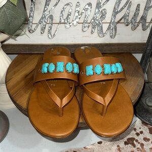 Italian shoemakers leather embellished sandals